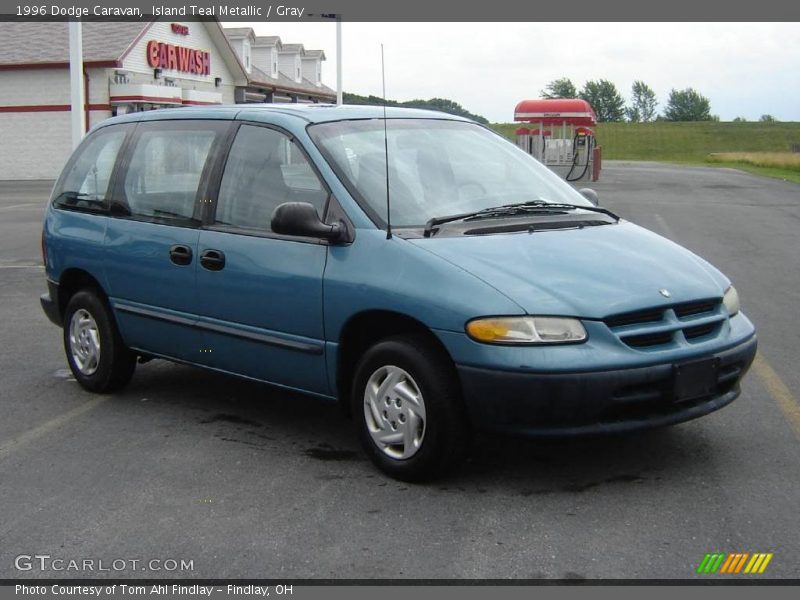 Island Teal Metallic / Gray 1996 Dodge Caravan