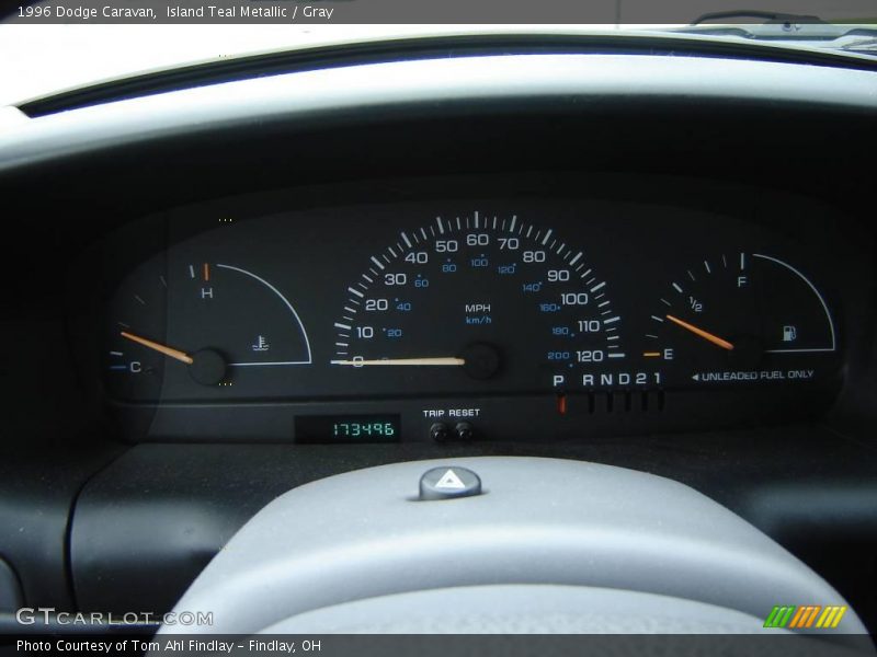 Island Teal Metallic / Gray 1996 Dodge Caravan
