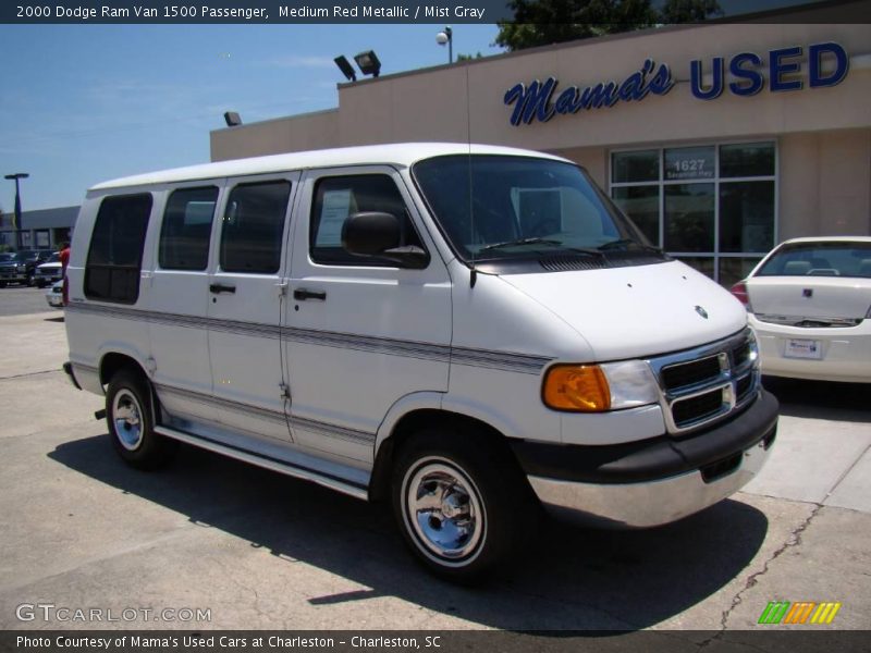 Medium Red Metallic / Mist Gray 2000 Dodge Ram Van 1500 Passenger