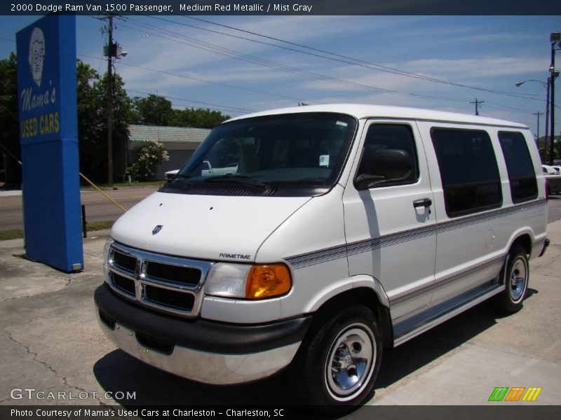 Medium Red Metallic / Mist Gray 2000 Dodge Ram Van 1500 Passenger