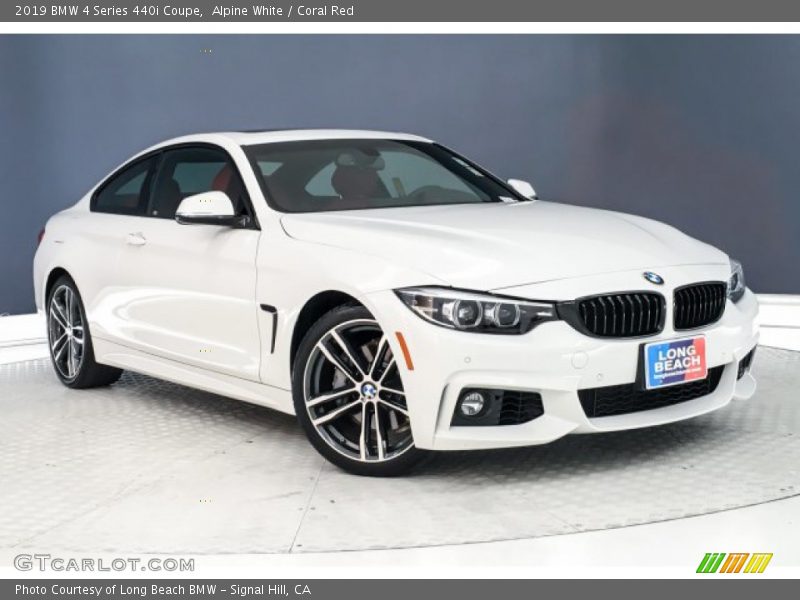 Alpine White / Coral Red 2019 BMW 4 Series 440i Coupe