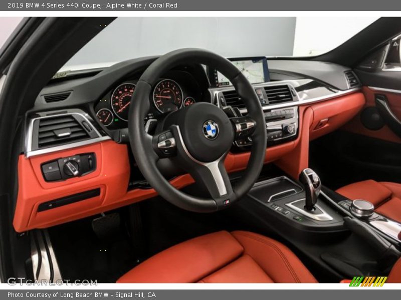 Alpine White / Coral Red 2019 BMW 4 Series 440i Coupe