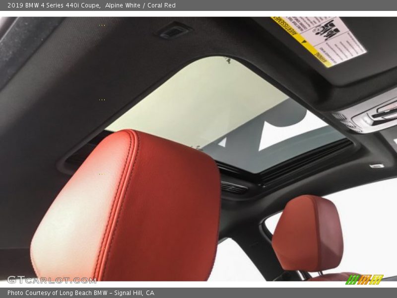 Alpine White / Coral Red 2019 BMW 4 Series 440i Coupe