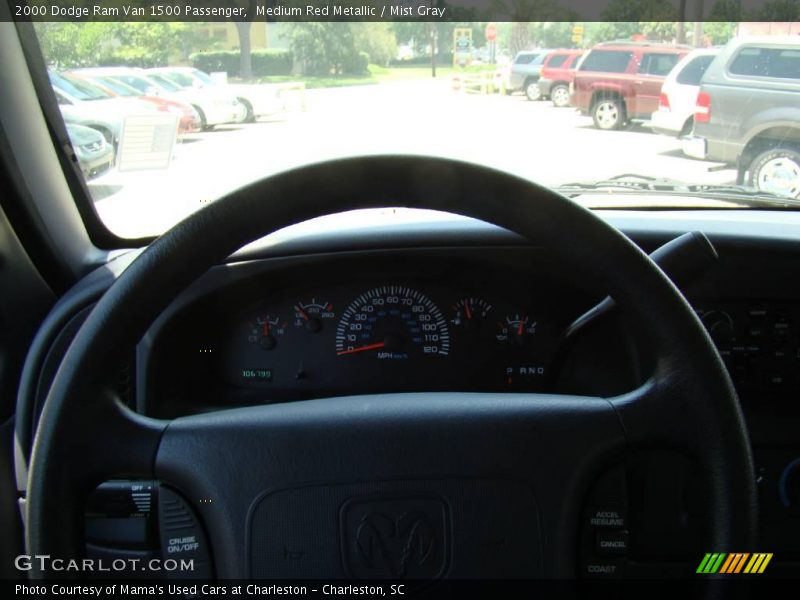 Medium Red Metallic / Mist Gray 2000 Dodge Ram Van 1500 Passenger