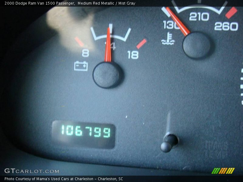 Medium Red Metallic / Mist Gray 2000 Dodge Ram Van 1500 Passenger