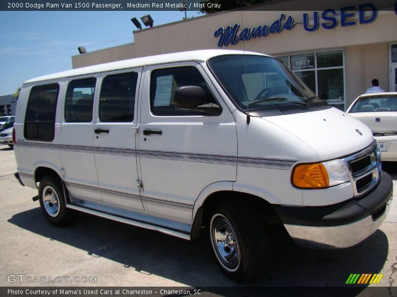 Medium Red Metallic / Mist Gray 2000 Dodge Ram Van 1500 Passenger