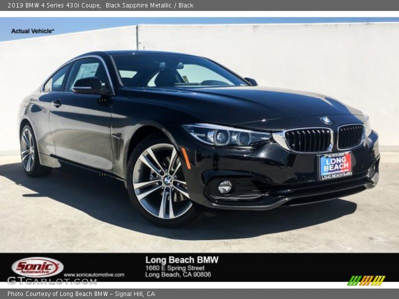 Black Sapphire Metallic / Black 2019 BMW 4 Series 430i Coupe