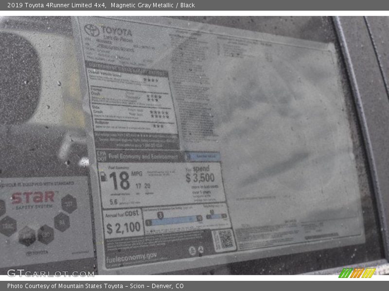 Magnetic Gray Metallic / Black 2019 Toyota 4Runner Limited 4x4