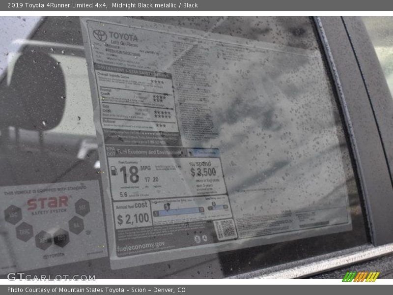 Midnight Black metallic / Black 2019 Toyota 4Runner Limited 4x4