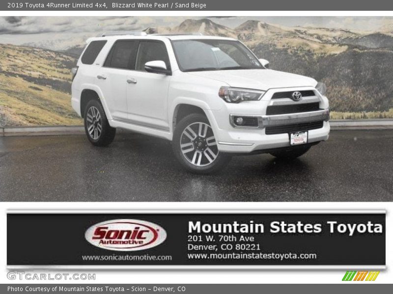 Blizzard White Pearl / Sand Beige 2019 Toyota 4Runner Limited 4x4