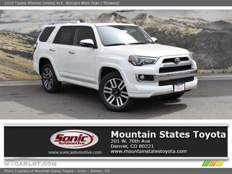 Blizzard White Pearl / Redwood 2019 Toyota 4Runner Limited 4x4