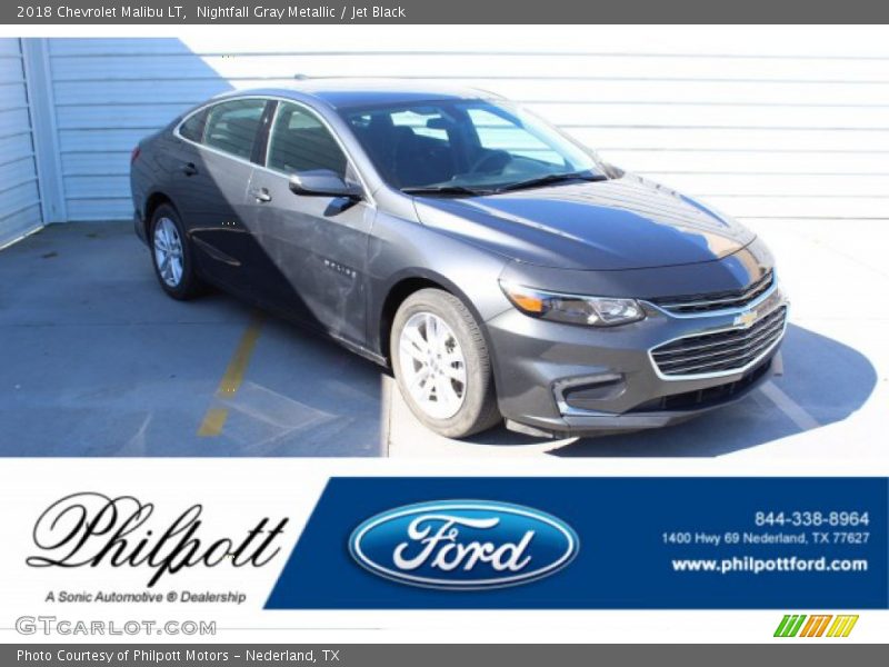 Nightfall Gray Metallic / Jet Black 2018 Chevrolet Malibu LT
