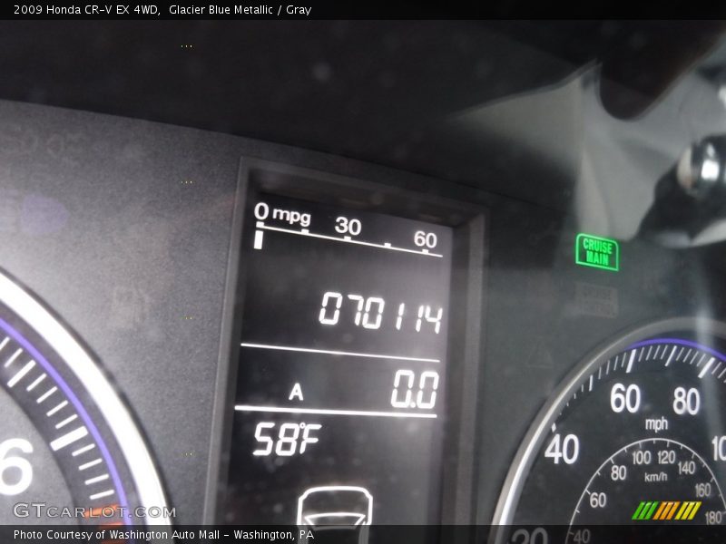 Glacier Blue Metallic / Gray 2009 Honda CR-V EX 4WD