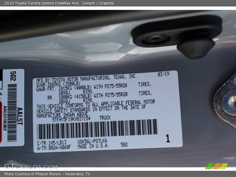 Cement / Graphite 2019 Toyota Tundra Limited CrewMax 4x4