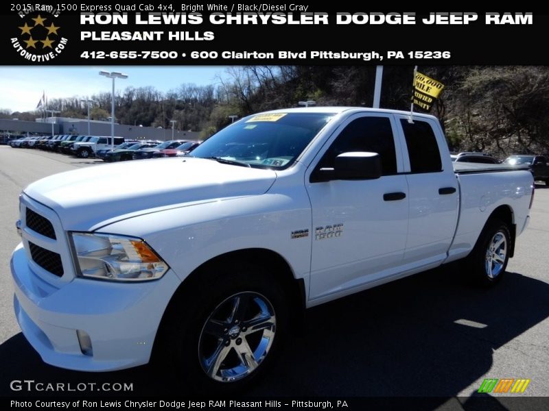 Bright White / Black/Diesel Gray 2015 Ram 1500 Express Quad Cab 4x4