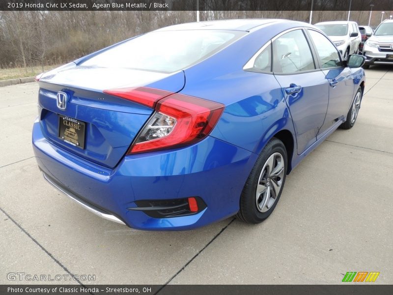 Agean Blue Metallic / Black 2019 Honda Civic LX Sedan
