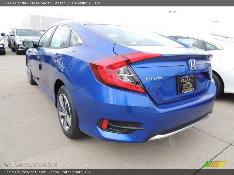 Agean Blue Metallic / Black 2019 Honda Civic LX Sedan