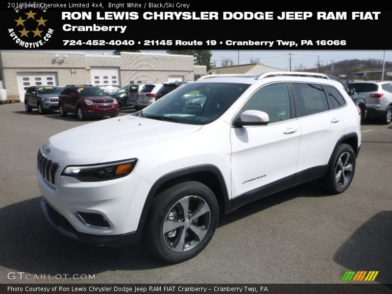 Bright White / Black/Ski Grey 2019 Jeep Cherokee Limited 4x4
