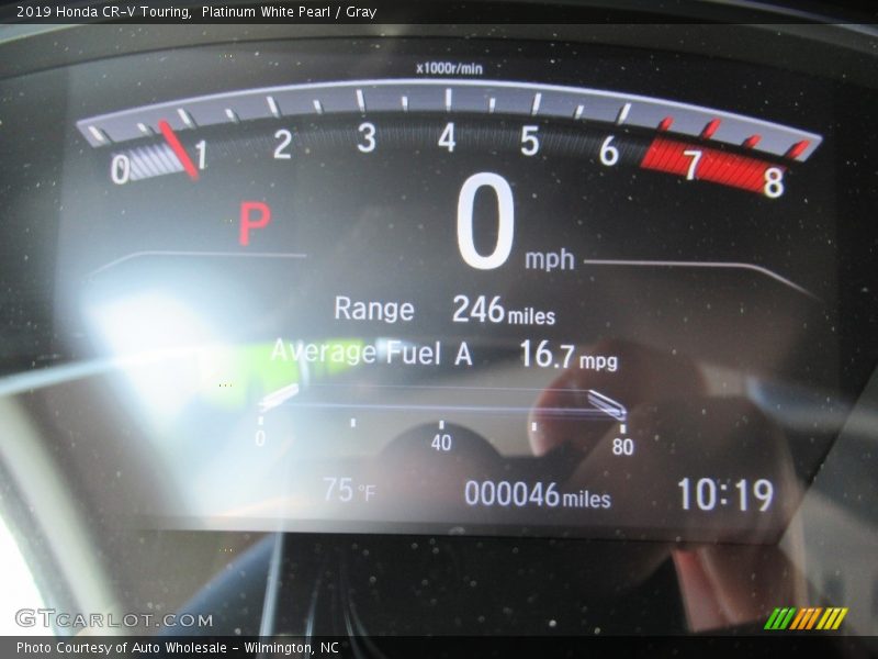 Platinum White Pearl / Gray 2019 Honda CR-V Touring