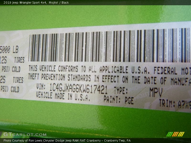Mojito! / Black 2019 Jeep Wrangler Sport 4x4