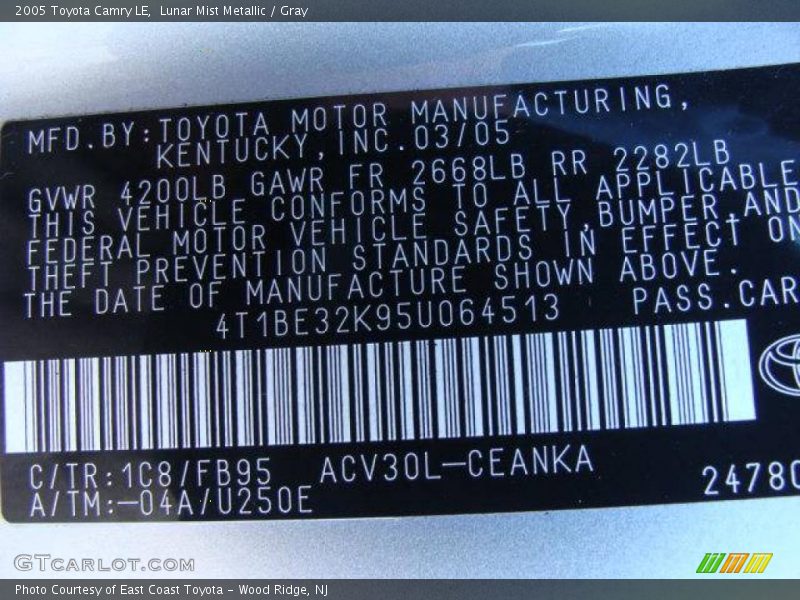 1C8 - 2005 Toyota Camry LE