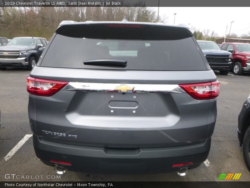 Satin Steel Metallic / Jet Black 2019 Chevrolet Traverse LS AWD