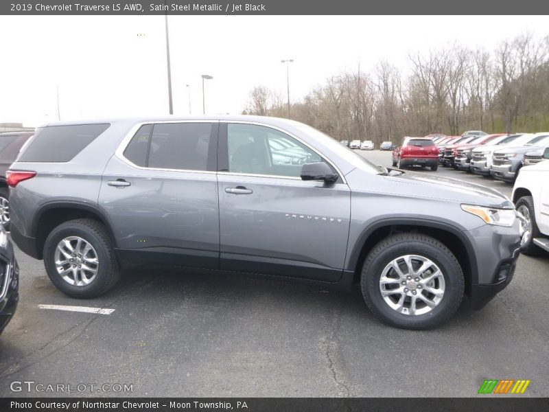 Satin Steel Metallic / Jet Black 2019 Chevrolet Traverse LS AWD