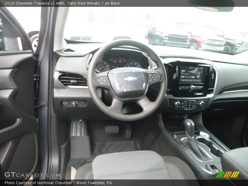 Satin Steel Metallic / Jet Black 2019 Chevrolet Traverse LS AWD