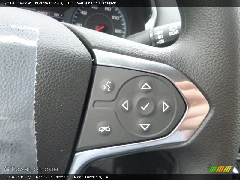 Satin Steel Metallic / Jet Black 2019 Chevrolet Traverse LS AWD