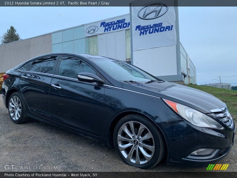 Pacific Blue Pearl / Gray 2012 Hyundai Sonata Limited 2.0T