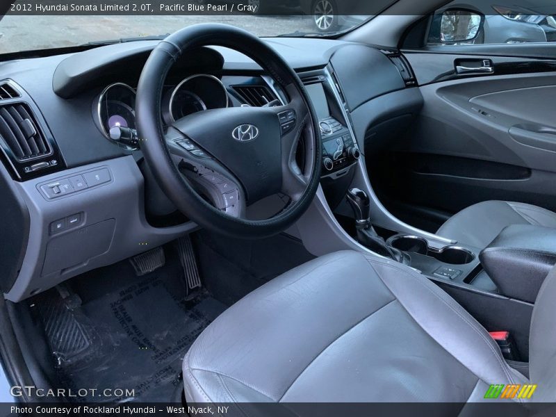 Pacific Blue Pearl / Gray 2012 Hyundai Sonata Limited 2.0T