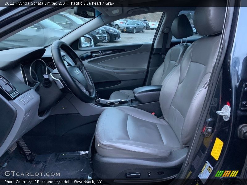 Pacific Blue Pearl / Gray 2012 Hyundai Sonata Limited 2.0T