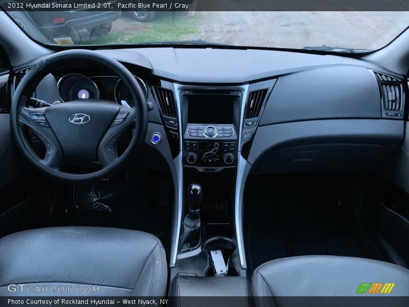 Pacific Blue Pearl / Gray 2012 Hyundai Sonata Limited 2.0T