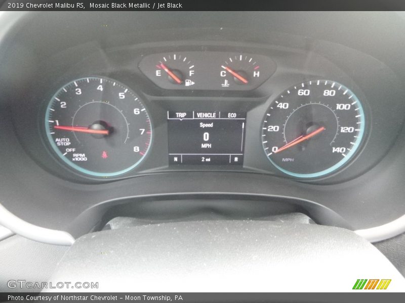 Mosaic Black Metallic / Jet Black 2019 Chevrolet Malibu RS
