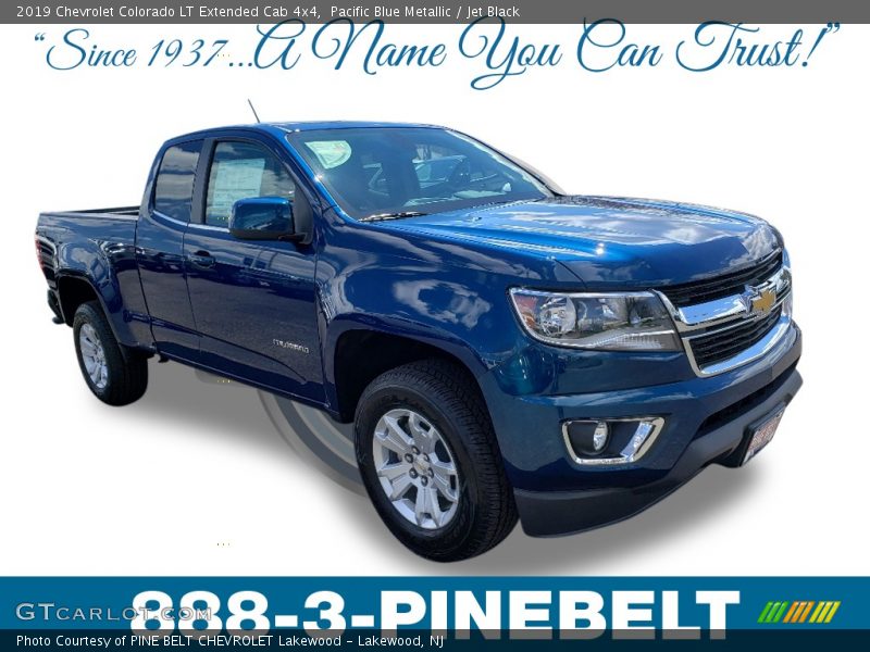 Pacific Blue Metallic / Jet Black 2019 Chevrolet Colorado LT Extended Cab 4x4
