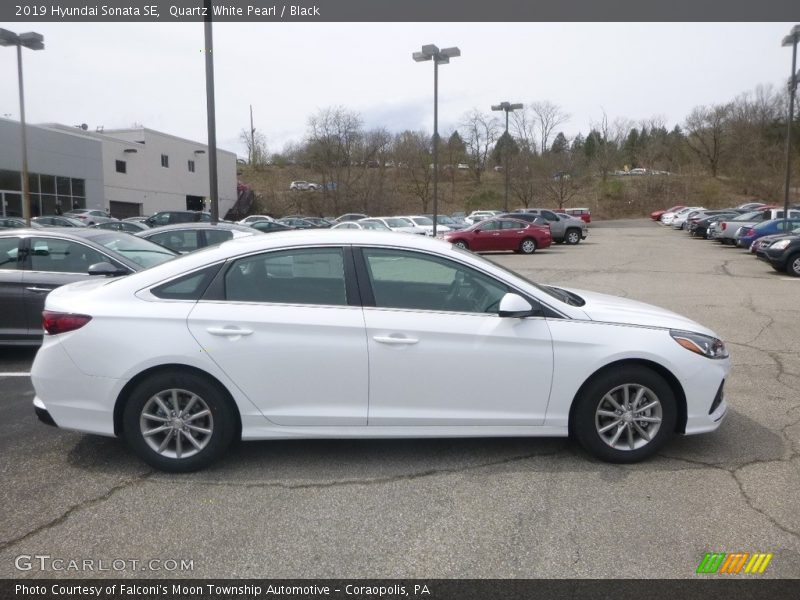 Quartz White Pearl / Black 2019 Hyundai Sonata SE