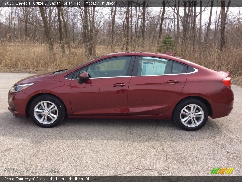 Siren Red Tintcoat / Jet Black 2016 Chevrolet Cruze LT Sedan