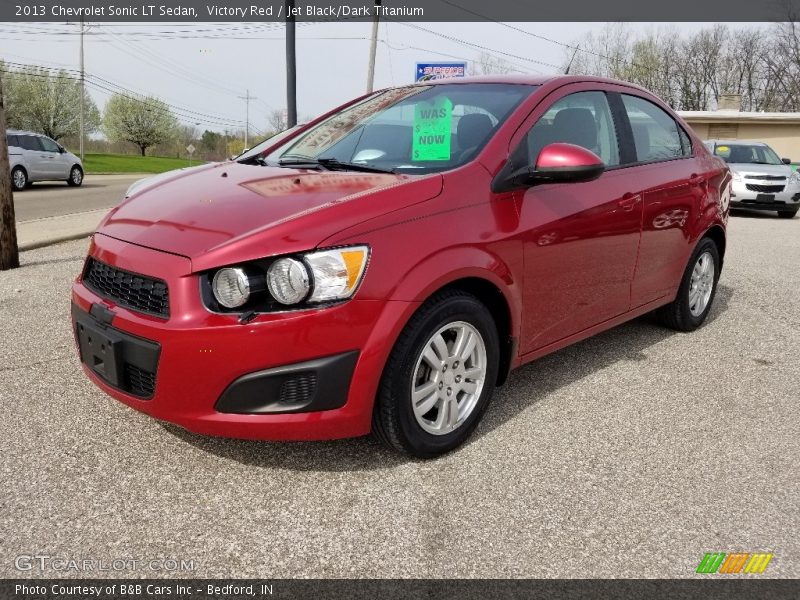 Victory Red / Jet Black/Dark Titanium 2013 Chevrolet Sonic LT Sedan