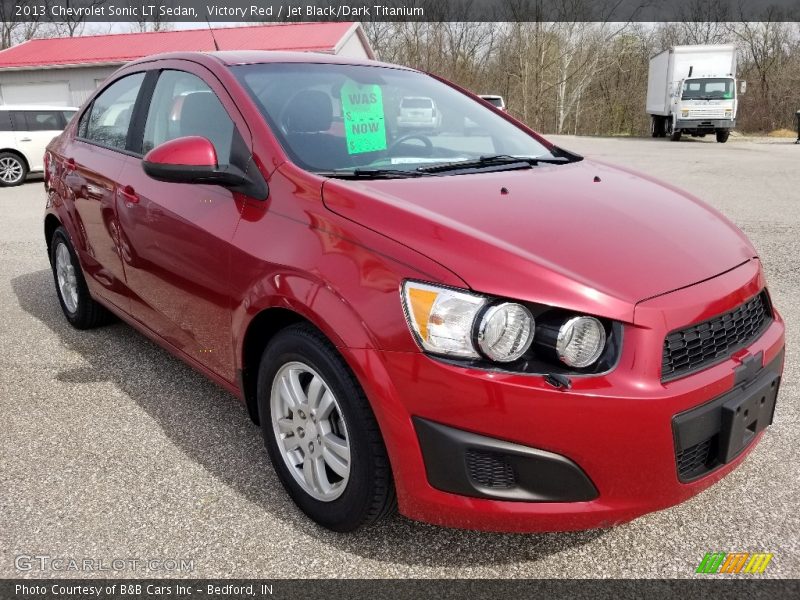 Victory Red / Jet Black/Dark Titanium 2013 Chevrolet Sonic LT Sedan