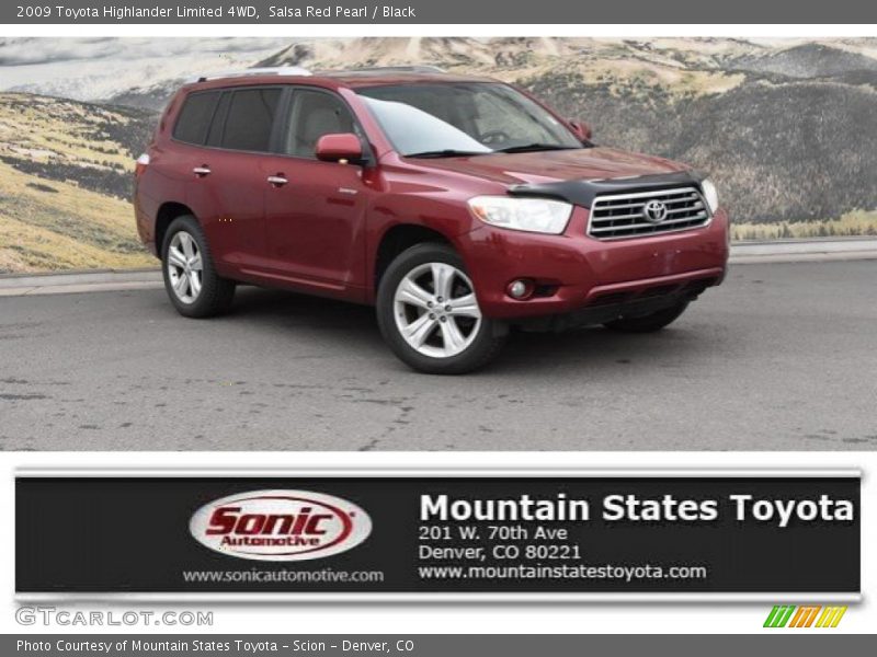 Salsa Red Pearl / Black 2009 Toyota Highlander Limited 4WD