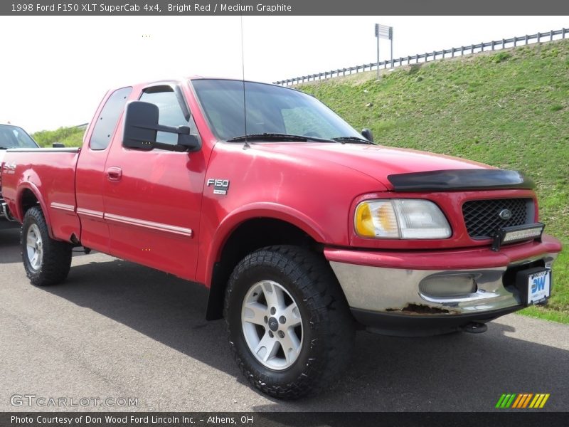 Bright Red / Medium Graphite 1998 Ford F150 XLT SuperCab 4x4