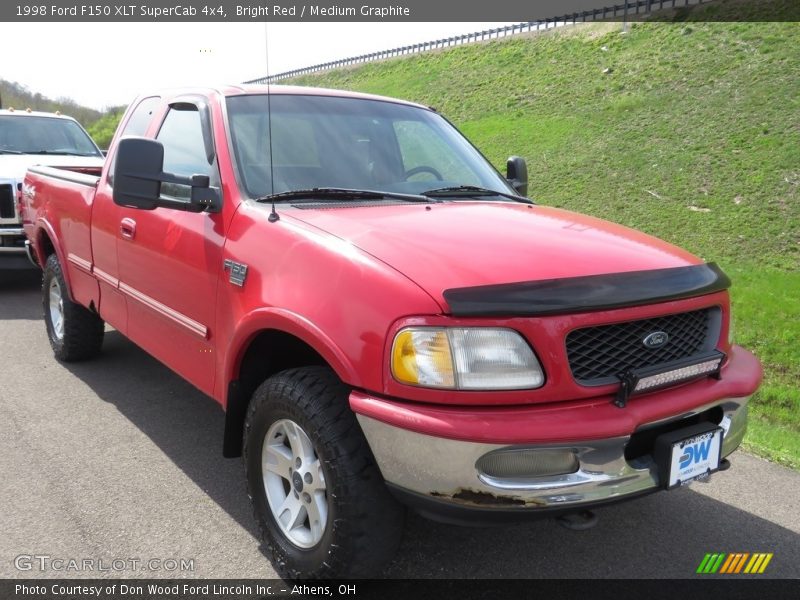 Bright Red / Medium Graphite 1998 Ford F150 XLT SuperCab 4x4