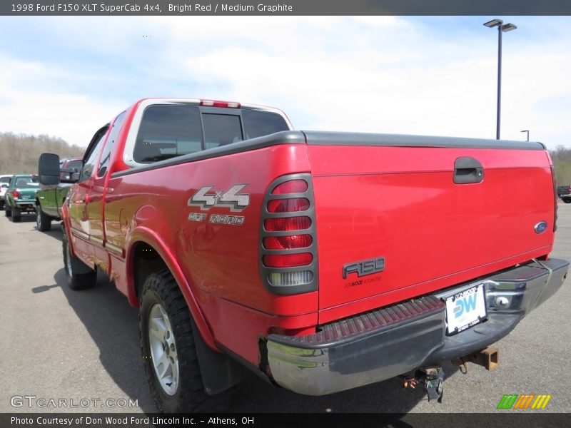 Bright Red / Medium Graphite 1998 Ford F150 XLT SuperCab 4x4