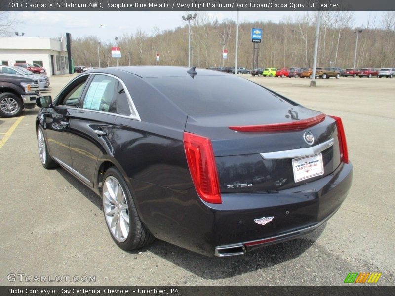 Sapphire Blue Metallic / Very Light Platinum/Dark Urban/Cocoa Opus Full Leather 2013 Cadillac XTS Platinum AWD