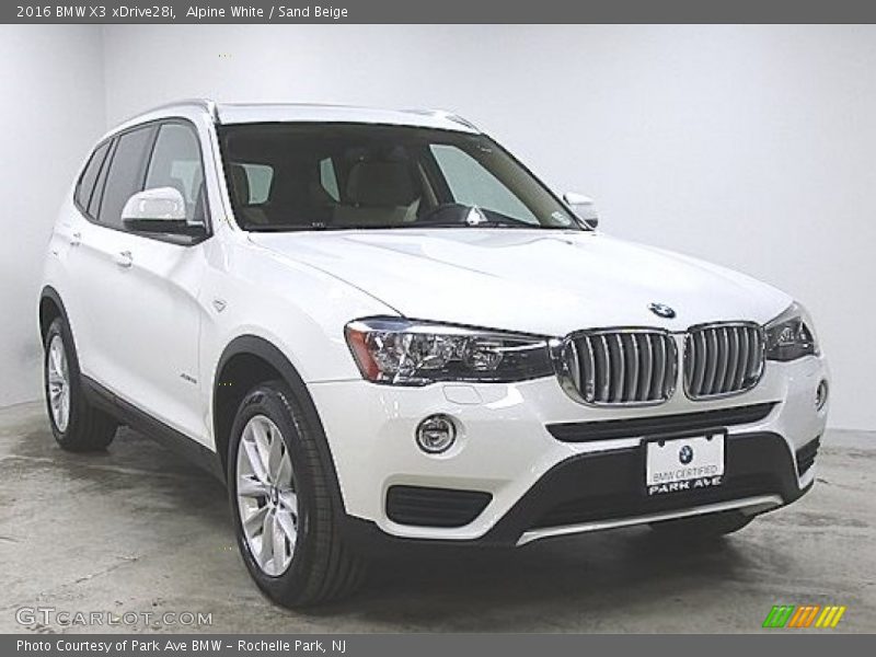 Alpine White / Sand Beige 2016 BMW X3 xDrive28i