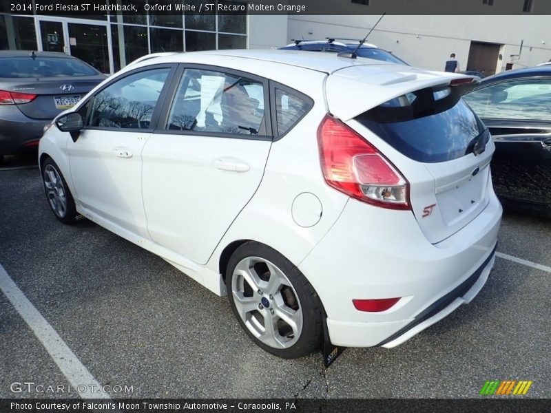 Oxford White / ST Recaro Molten Orange 2014 Ford Fiesta ST Hatchback