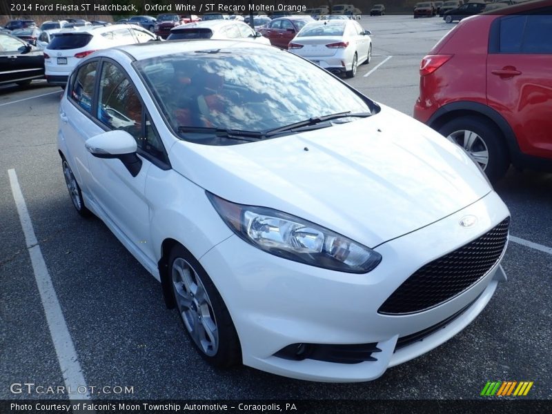Oxford White / ST Recaro Molten Orange 2014 Ford Fiesta ST Hatchback