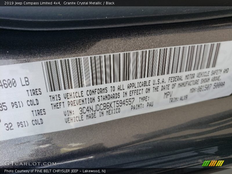 Granite Crystal Metallic / Black 2019 Jeep Compass Limited 4x4