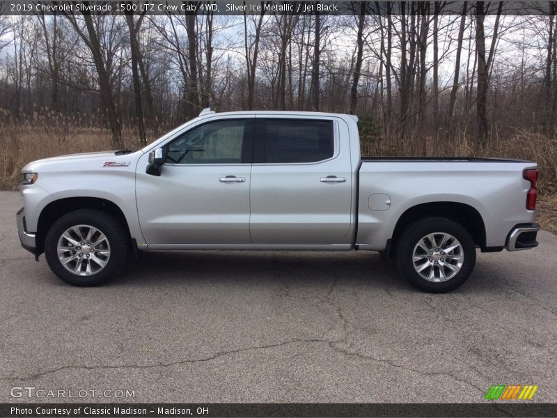Silver Ice Metallic / Jet Black 2019 Chevrolet Silverado 1500 LTZ Crew Cab 4WD