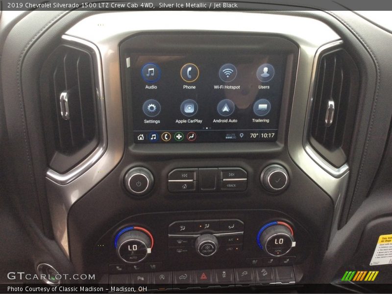 Silver Ice Metallic / Jet Black 2019 Chevrolet Silverado 1500 LTZ Crew Cab 4WD